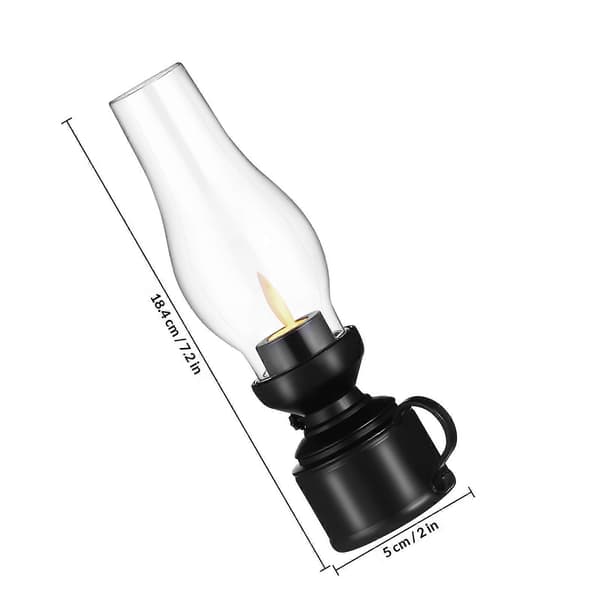 Flammeløs LED parafinlampe i plast, retro oljelampe dekorasjon