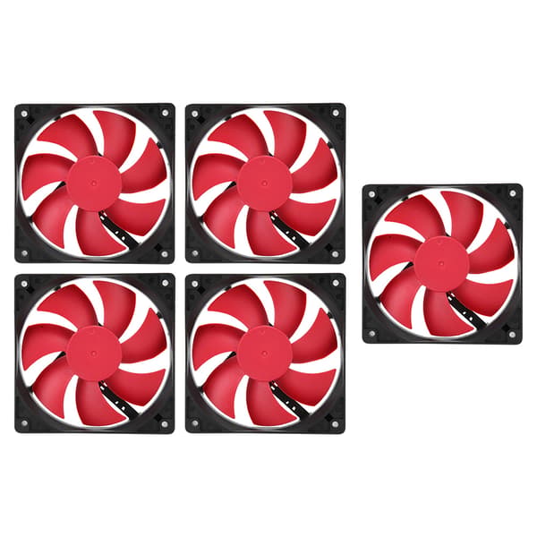 5 stk. Computer Strømforsyning Køleventilator Strømforsyning Køler LED PC Kabinet Ventilator Køleplade 12V 12cm