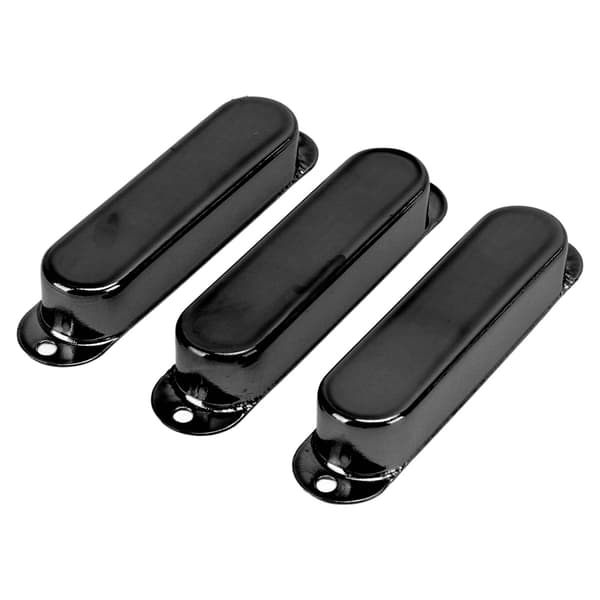3 stk. Elguitar Single Coil Pickup Cover Kobber Instrument Tilbehør Sæt Sort