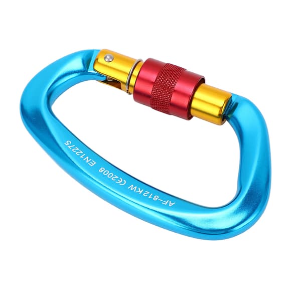 Kraftig Auto Lås D Karabinhage Klips Aluminium Legering D Ring til Klatring Camping Blå