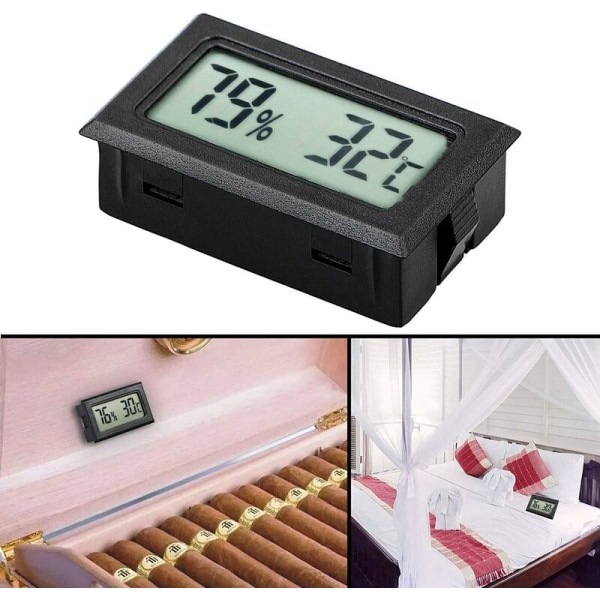 Mini digitalt LCD termometer Hygrometer Temperatur fugtighedstester (3 STK)