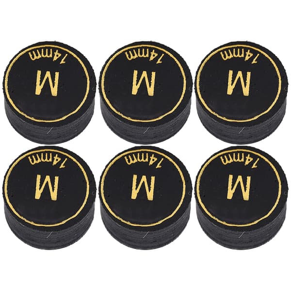6 stk. Pool Cue Tips Professionelle Multi Layers Billard Pool Cue Tips Erstatning til Pool Cue og Snooker 14mm M