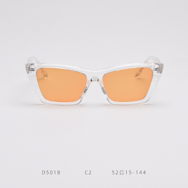 Cat Eye-solglasögon Europeiskt och amerikanskt mode polariserade solglasögon för damer i retrostil herrsolglasögon (klar vit orange lins C2)
