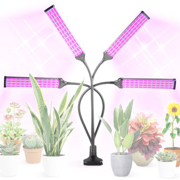 LED trädgårdslampa växtlampa Full Spectrum Plant Growth Lamp 3 Heads Full Spectrum Plant Tillväxt Lampa för plantor,
