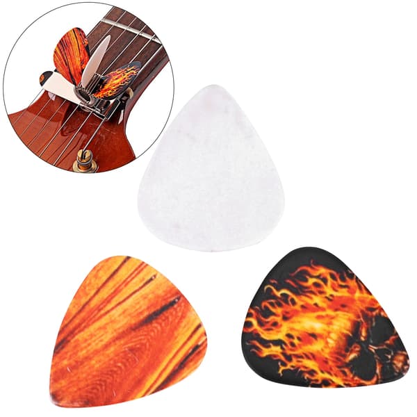 Plektrumhållare Klämma Metall 3-pack för Gitarrspelare