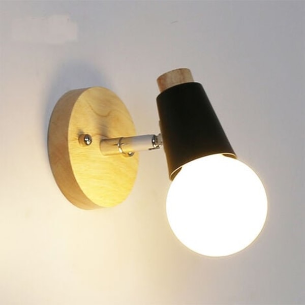 Retro væglampe 2 pakke, Creative Design Antler trævæglampe, vintage metal væglamper, justerbar indendørs væglampe