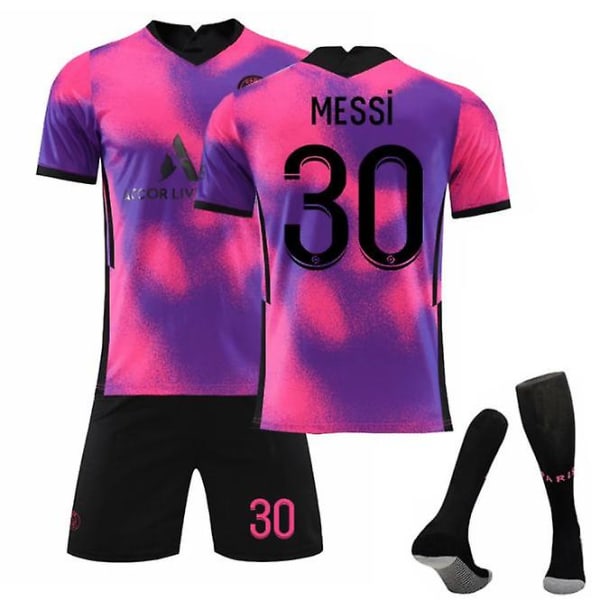 Fotbollssats Fotbollströja Träningströja nr 30 Messi Colorful kids 24(130-140cm)