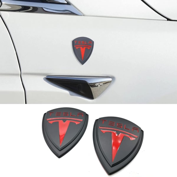 Biltillbehör ja Tesla Panel - 3D metallskylt / Bildekal / Asennus / Toiminta Dress Ups ja tillbehör För Tesla Model X Model 3 Model S Model Y Black