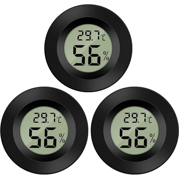 Mini Digital LCD-termometer Hygrometer Temperatur Luftfugtighed -50~70 ℃ 10%~99% RH til Reptile Inkubator Luftfugter (6 stk.