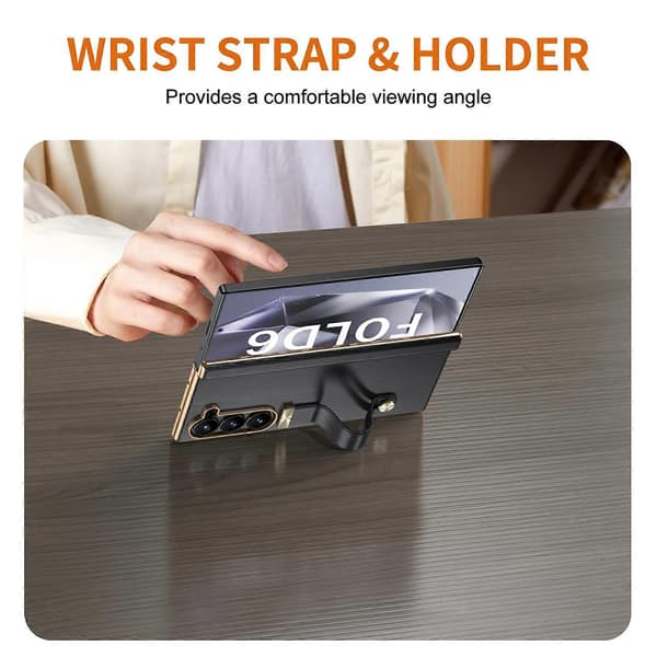Infällbart handledsband osynligt stativ telefonfodral Black For Galaxy Z Fold6