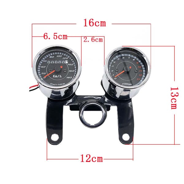Universal motorsykkel LED bakgrunnsbelysning speedometer turteller odometer 2 i 1