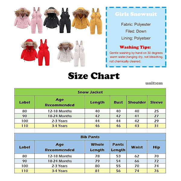 dunjakke for jenter 90cm White