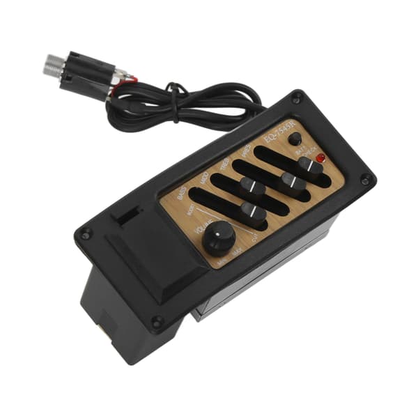 4-bånds EQ Piezo Pickup Preamp System til akustisk guitar, træstruktur 7545R