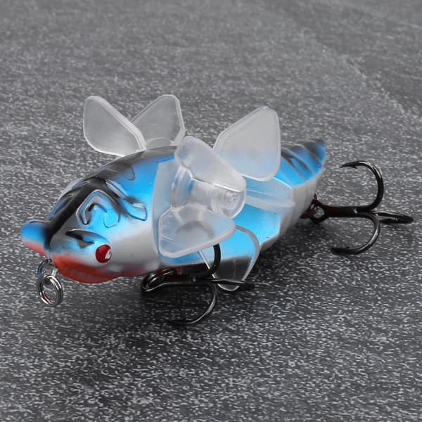 Hard Fish Lure Bionic Cicada Shape fiskesluk med roterende spinnere Propell Diskantkrok 7,5 cmY238-10