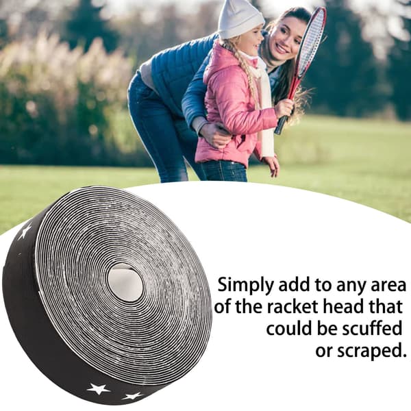 Rackethuvudtejp Racketskyddstejp Antiskrap Tennisracket Huvudskydd 18mm Bredd 5m Längd