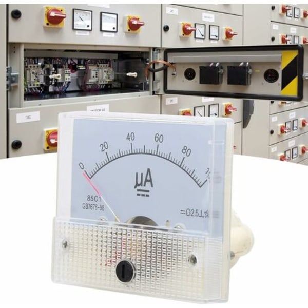 Analog voltmeter, 85C1 DC 0~100UA Pekartyp Analog amperemeter Strömpanelmätare med enkel struktur Fonepro