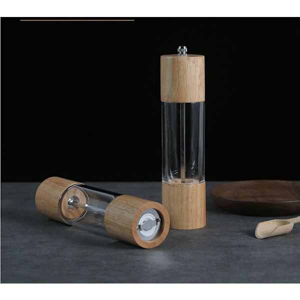 Manuaalinen Pepper Mill puinen kahvimylly (8 tuuman päävärikuplapakkaus),