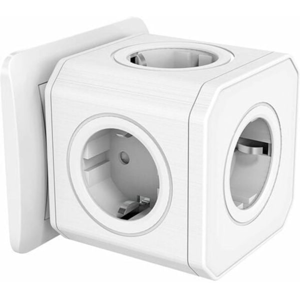 Power Strip Power Strip Cube med 5 uttak og overbelastningsbeskyttelse, bærbar reiselader uten kabel, Wall Po