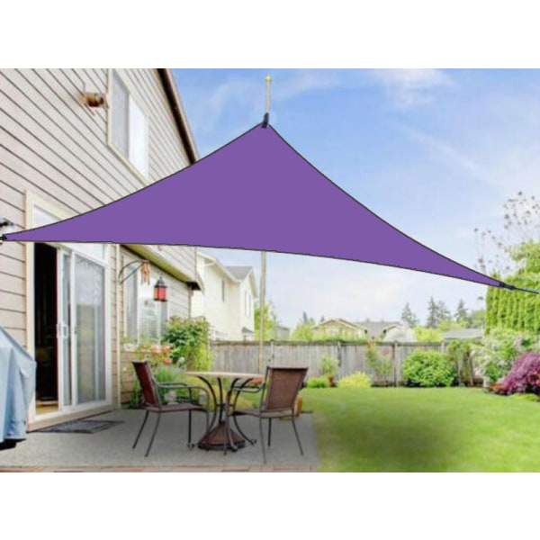 Udendørs Parasol Trekantet Markise 3 Meter Solsejl Skygge Sejl Solafskærmning Sammenklappelig Markise Landskab Baldakin（mørk lilla）