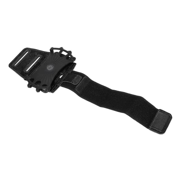 360° roterbart löpararmband med hörlursförvaring - Passar 4-6,7\" telefoner, svart