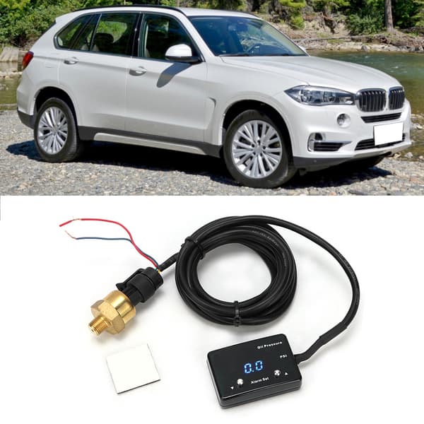1/8 tommer NPT Billet Trykmåler System Tester 0-120 PSI Digital Måler med Sensor Blåt Lys