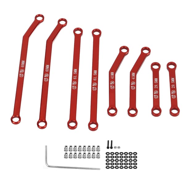 AXIAL 1 24 SCX24 RC Parallelstangsæt Bandled Trækstangsudskiftningsdele Rød