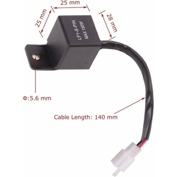 Universal 2-pin motorcykel LED-blinkrelæ Fonepro Hyper Flash blinklys