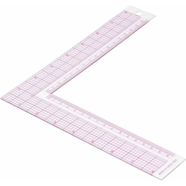 Sylinjal i plast L-kvadratform Symålslinjal Profesjonelt skreddersydd håndverksverktøy tilpasset tegning (5808)
