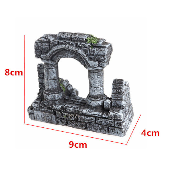 Resin Aquarium Artificial Ancient Ruins Series (dubbla romerska kolumner, 9*4*8cm),