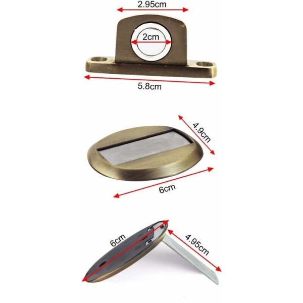 Kraftig magnetisk dørstopper i metall med skjulte 3m selvklebende skruer.