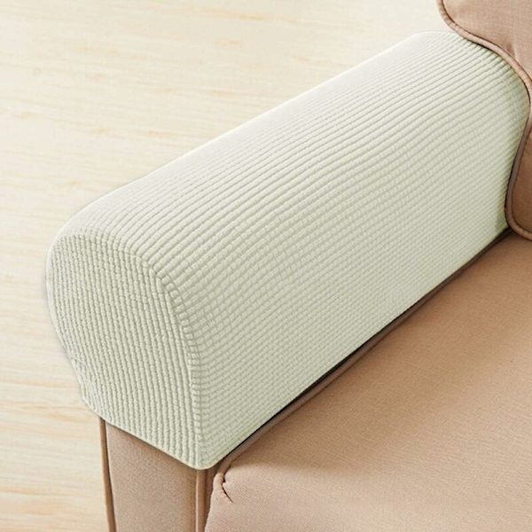 Sofa Armlæn Betræk Bløde Elastiske Armlæn Betræk Sofa Betræk Skridsikre stol Arm Beskyttelse - Hvid