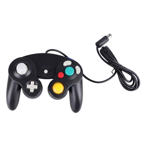 Kablet Spilcontroller Plug and Play Single Point Vibration Gamepad Joystick til GC til Wii Sort