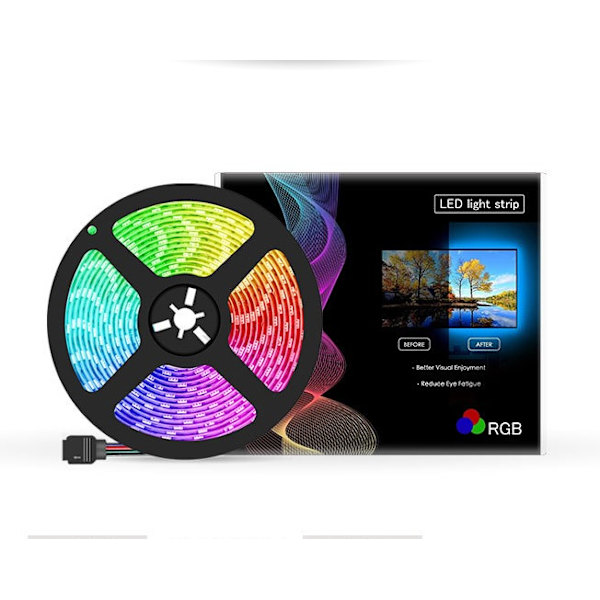 LED strip lys Epoxy baggrundsdekoration USB strip lys med 24 nøgle fjernbetjening (5 meter engelsk farve boks pakning)