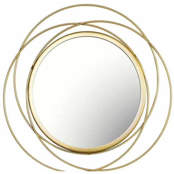 Rund spegel för väggdekoration i hemmet, vardagsrummet och gyllene spegeln för dekoration C