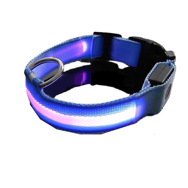 Flad fiber LED-halsbånd (lyserød batteri type M)