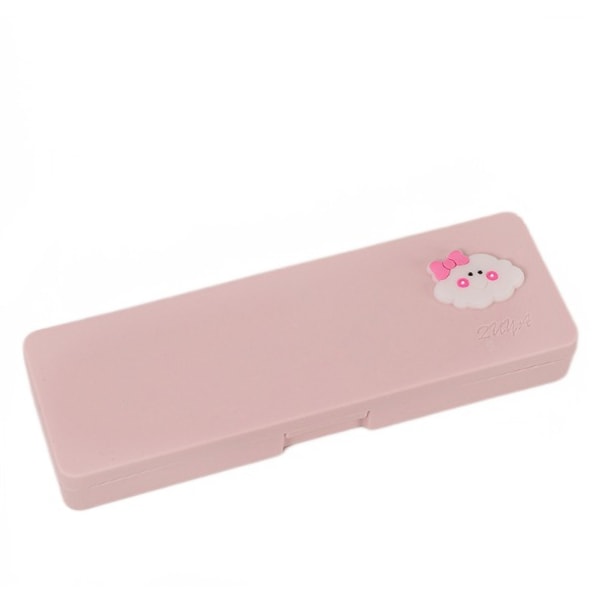 4st söt tecknad set PP frostat case Girl Heart Brevpapper Multifunktionell Kreativ Box Student Brevpapper Förvaring Case