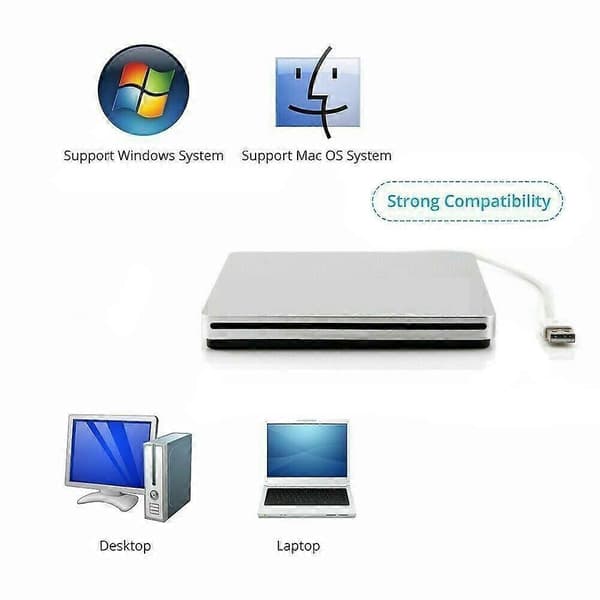 USB Ekstern Slot DVD CD RW Drev Brænder Superdrive til Apple Macbook Pro iMAC