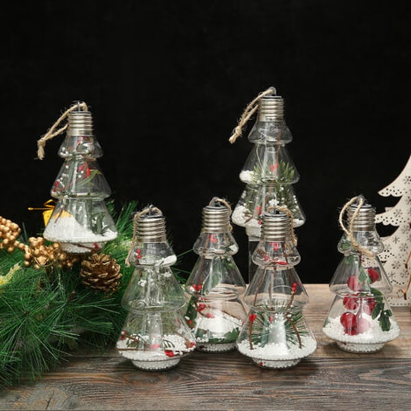 6-pak klare LED julekugler hængende lys til juletræ, bryllupsfest, fødselsdag