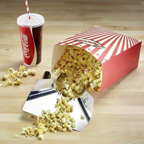 Pommes frites/popcorn scoop, højrehåndet, 1 hank, scoop størrelse: ca. 20 x 12 cm, længde: 23 cm, rustfrit stål / p