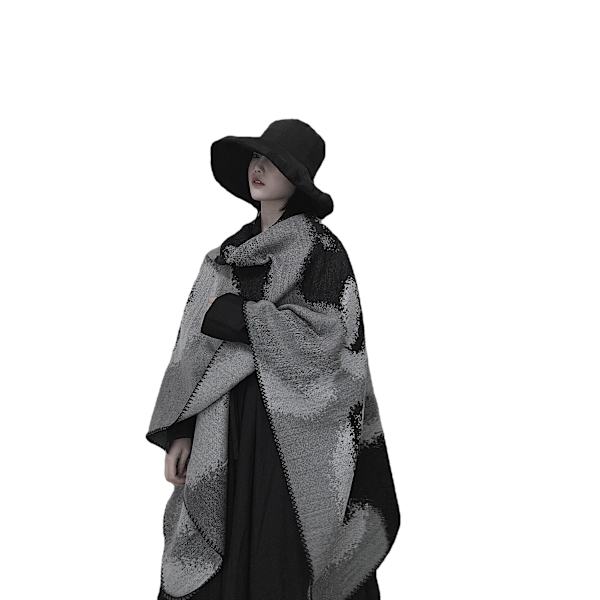 Kashmirliknande slipsfärgning på båda sidor Dam Höst Vinter Scarf Filt Wrap Sjal Stole Varm Mjuk Red 130*150CM