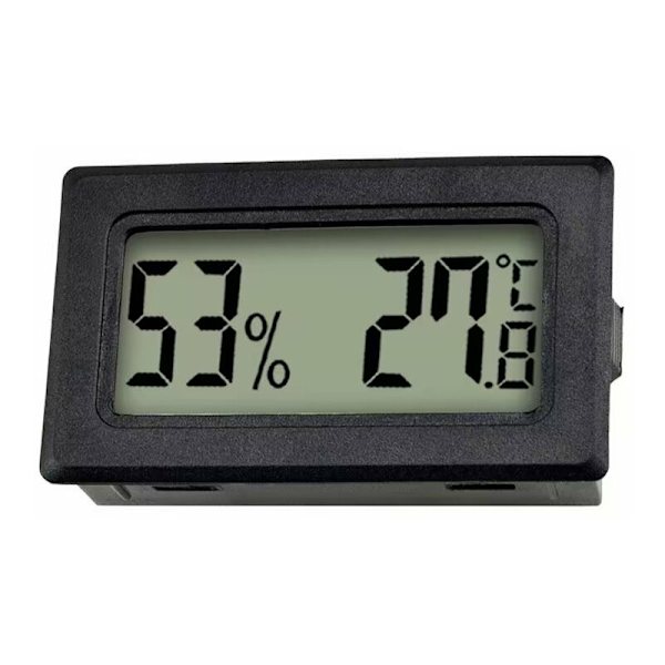 (Trådlös Celsius Svart 3st) Inbyggd krypande djuruppfödningsbox termohygrometer