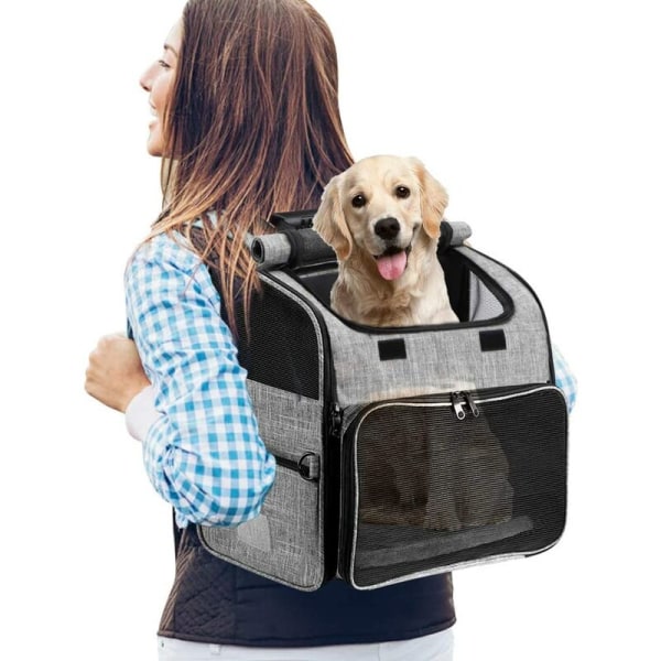 Ryggsäck för husdjur Hundar/katter, bärbar husdjursväska med mångsidig hopfällbar resväska som andas, idealisk för husdjur