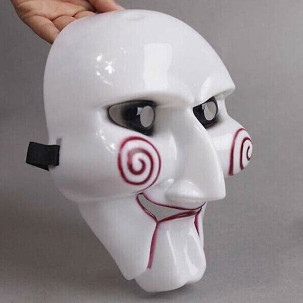Såg Puppet Jigsaw Mask Halloween Cosplay kostym