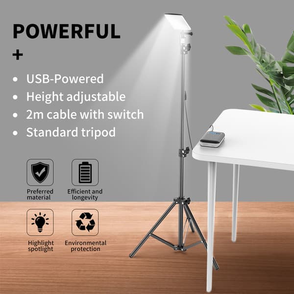 Camping LED-lampe med stativ utendørs arbeidslys stativ