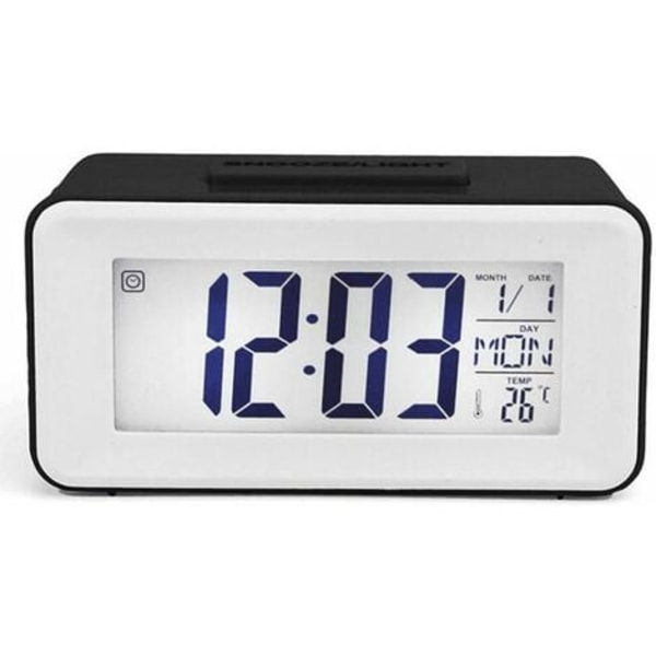 Litthing Digital väckarklocka Digital LED-klocka Väckarklocka Datum Temperatur Snooze 8 Music Sleep Batteridriven (svart)