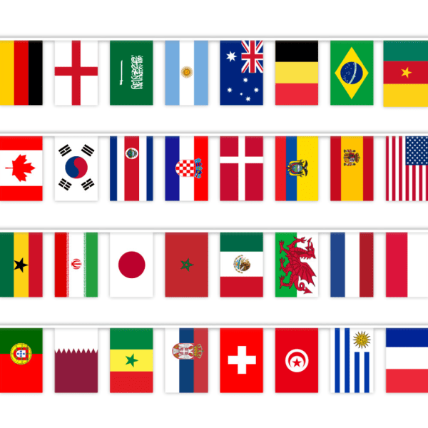 2022 Qatar World Cup String Flag Top 32 Fan Flag 14*21cm Pull Flag (14*21cm (10m/32stk)),