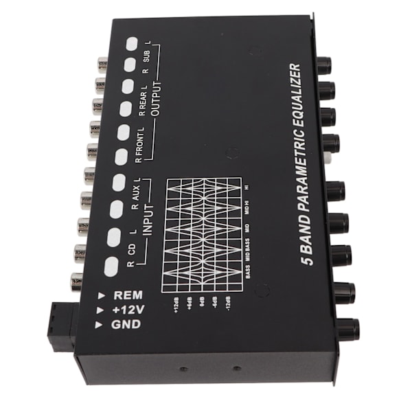 Bilstereo 5-bands grafisk equalizer justerbar tuning EQ crossover-förstärkare