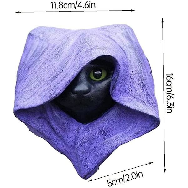 Mystisk Cat Sculpture Resin Craft Pendant (lilla),