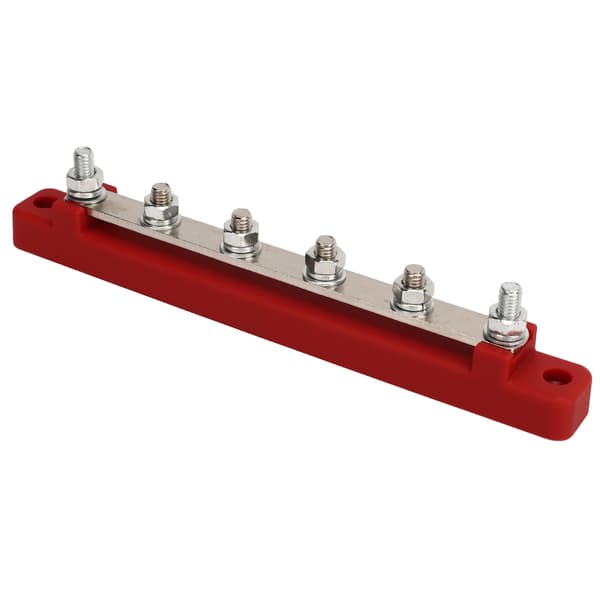 M6 Terminal Samleskinne 6 Veis 150A DC 12V til 48V Rød for Bil Båt