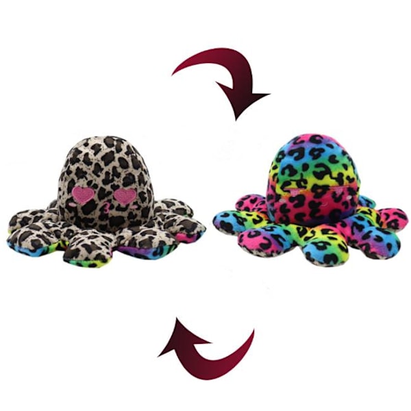 Printed Flip Octopus Söpö kaksipuolinen ilme Octopus nukke